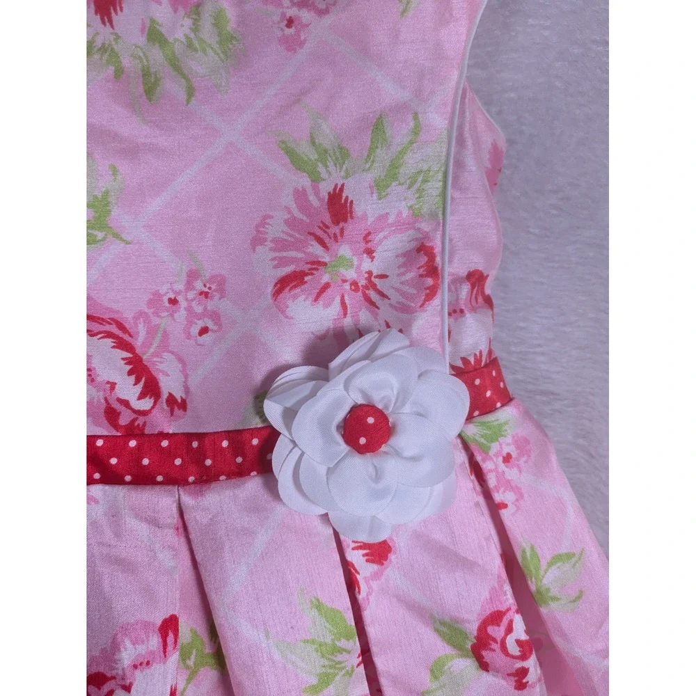 Jona Michelle Floral Dress Girl's Size 8 Pink 3D Flower Bow Back Party